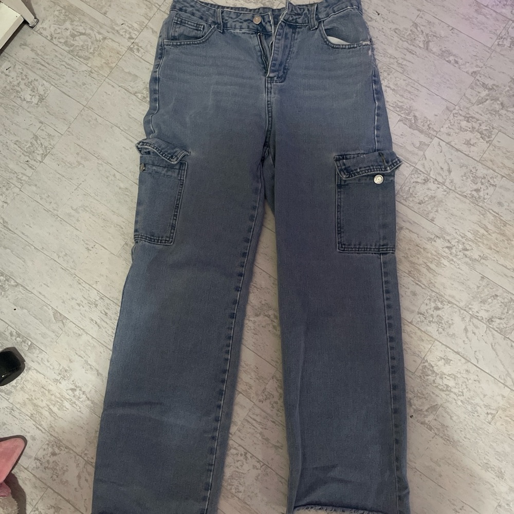 SHEIN Women's Straight Leg Blue Jeans